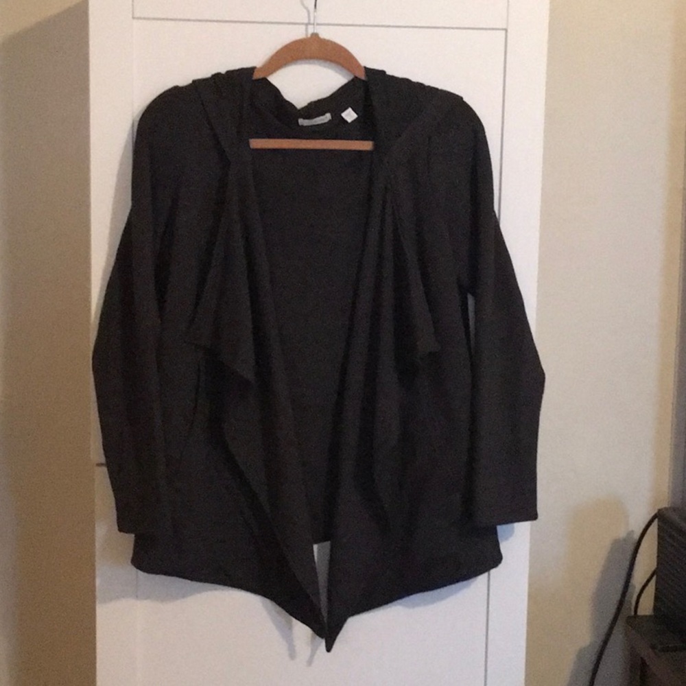 Charcoal Open Front Hoodie